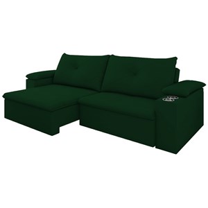 Sofa Retratil E Reclinavel 03 Lugares 250cm Tico Suede Verde D'monegatto