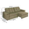 Sofa Retratil E Reclinavel 210 cm Max Veludo SL 945 Moll