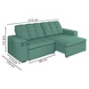 Sofa Retratil E Reclinavel 210 cm Max Veludo SL 946 Moll