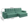 Sofa Retratil E Reclinavel 3 Lugares 218 cm Eldorado SL 946 Veludo Moll