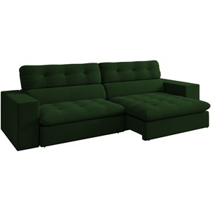 Sofa Retratil E Reclinavel 3 Lugares 218 cm Eldorado SL 947 Veludo Moll