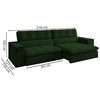 Sofa Retratil E Reclinavel 3 Lugares 218 cm Eldorado SL 947 Veludo Moll