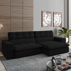 Sofa Retratil E Reclinavel 3 Lugares 246 cm Eldorado SL 944 Veludo Moll