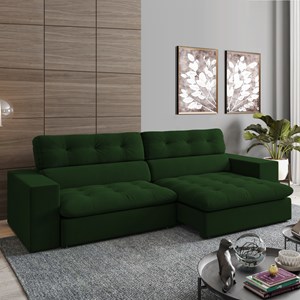 Sofa Retratil E Reclinavel 3 Lugares 246 cm Eldorado SL 947 Veludo Moll