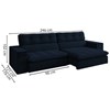 Sofa Retratil E Reclinavel 3 Lugares 246 cm Eldorado SL 948 Veludo Moll