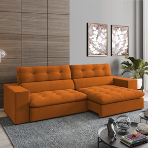 Sofa Retratil E Reclinavel 3 Lugares 246 cm Eldorado SL 953 Veludo Moll