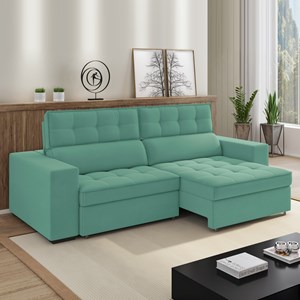 Sofa Retratil E Reclinavel 3 Lugares 246 cm Evidence SL 946 Veludo Moll