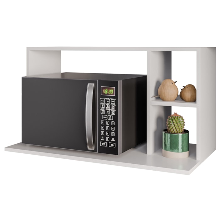 Suporte Microondas 2 Nichos Laila 80 cm BP Branco Eratto Moveis