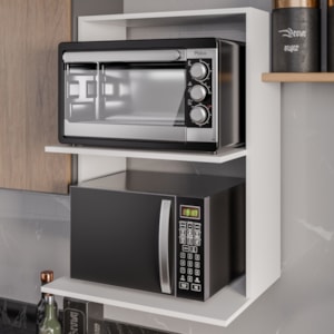 Suporte Microondas Lauren 60 cm BP Branco Eratto Moveis