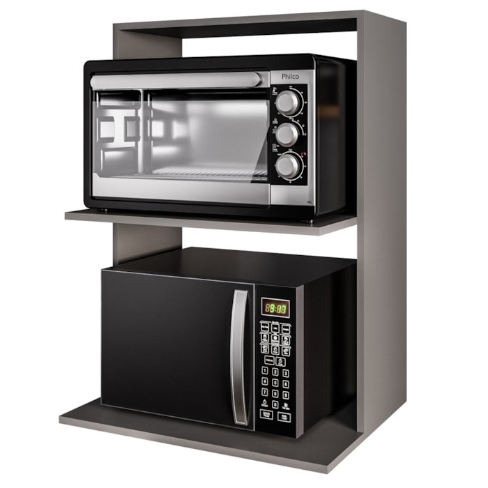 Suporte Microondas Lauren BP 60 cm Grafite Eratto Moveis