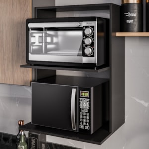 Suporte Microondas Lauren BP 60 cm Preto Eratto Moveis
