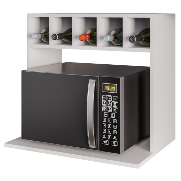 Suporte Microondas Nicho Garrafeiro Lisa 60 cm BP Branco Eratto Moveis