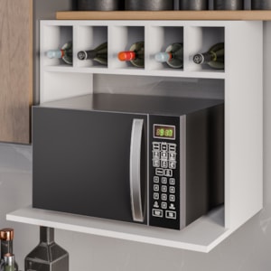 Suporte Microondas Nicho Garrafeiro Lisa 60 cm BP Branco Eratto Moveis