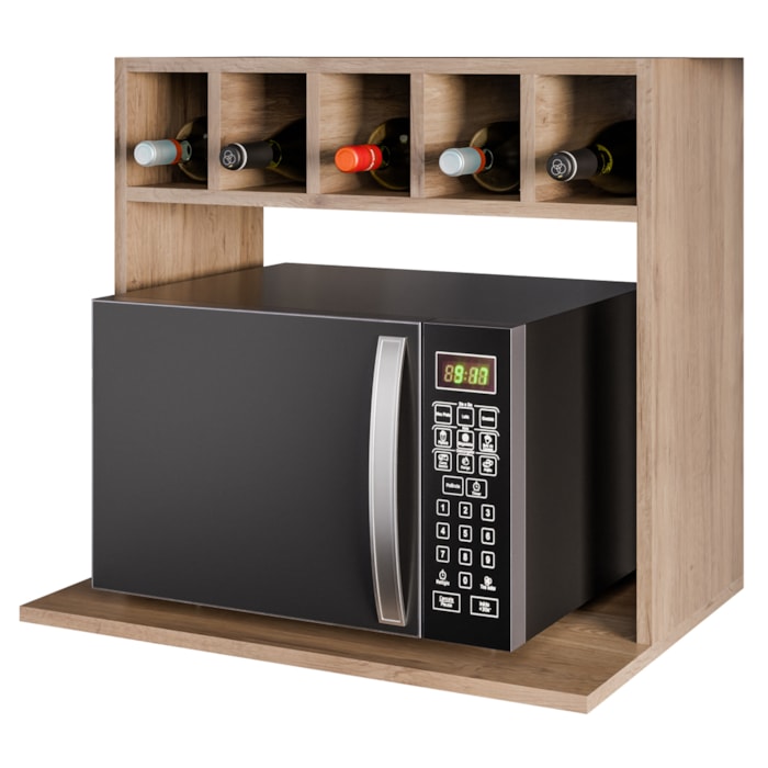 Suporte Microondas Nicho Garrafeiro Lisa BP 60 cm Freijo Eratto Moveis