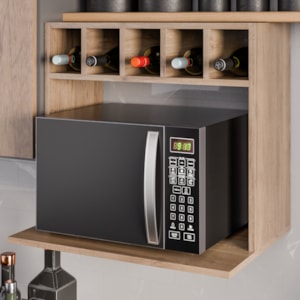 Suporte Microondas Nicho Garrafeiro Lisa BP 60 cm Freijo Eratto Moveis