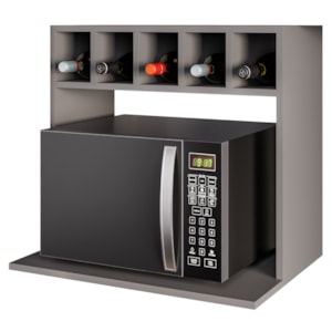 Suporte Microondas Nicho Garrafeiro Lisa BP 60 cm Grafite Eratto Moveis