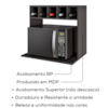 Suporte Microondas Nicho Garrafeiro Lisa BP 60 cm Preto Eratto Moveis