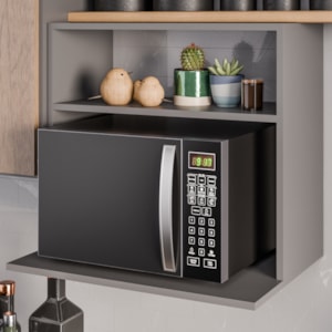 Suporte Microondas Nicho Luara BP 60 cm Grafite Eratto Moveis