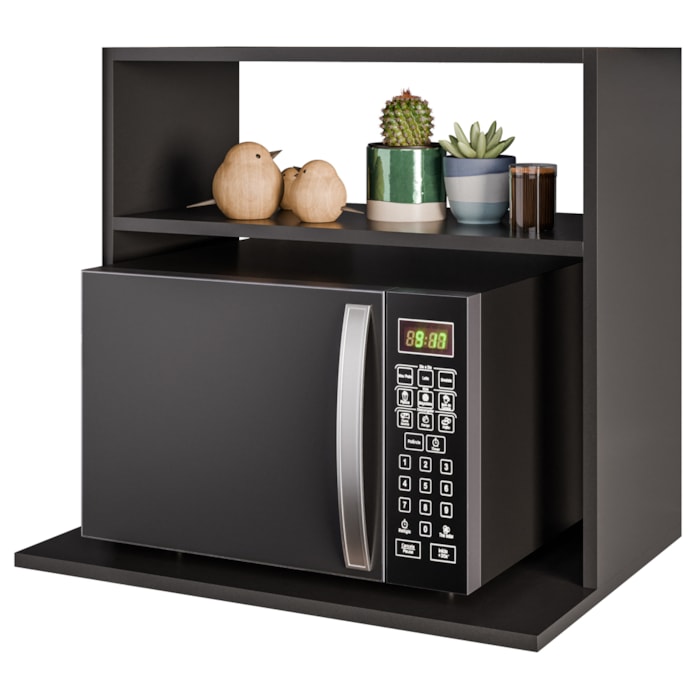 Suporte Microondas Nicho Luara BP 60 cm Preto Eratto Moveis