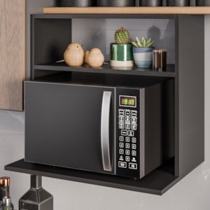 Suporte Microondas Nicho Luara BP 60 cm Preto Eratto Moveis