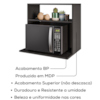 Suporte Microondas Nicho Luara BP 60 cm Preto Eratto Moveis