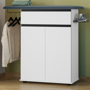 Tabua De Passar Roupa 1 Gaveta 2 Portas 97 cm Conquista Branco RUDK