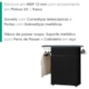 Tabua De Passar Roupa 1 Gaveta 2 Portas 97 cm Conquista Preto RUDK