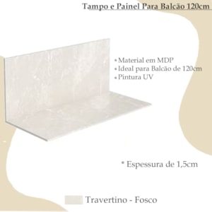 Tampo e Painel Para Balcao 120cm 3020ART Travertino KTP