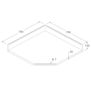 Tampo Obliquo Para Balcão de Cozinha 75 cm CD406 Riviera Dtall