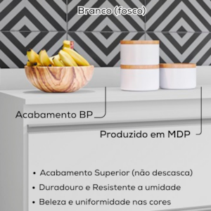 Tampo Para Balcao 100 cm BP Branco Eratto Moveis