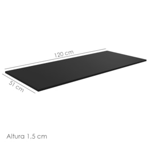 Tampo Para Balcao 120 cm Andreia Preto REAJL Moveis