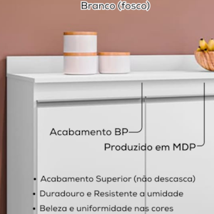 Tampo Para Balcao 120 cm BP Branco Eratto Moveis