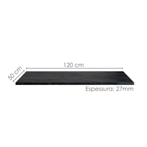 Tampo Para Balcao 120 cm MDP Etna Lacca Onix POLIMAN