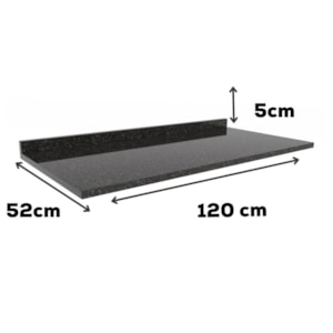 Tampo Para Balcao 120 cm MDP S515 Preto Kappesberg