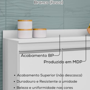 Tampo Para Balcao 150 cm BP Branco Eratto Moveis