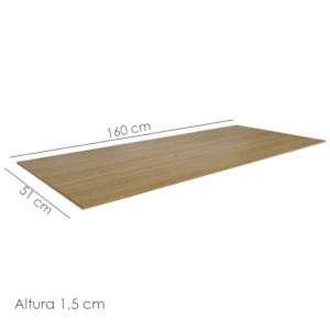 Tampo Para Balcao 160 cm Andreia Amendoa REAJL Moveis