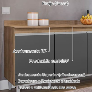 Tampo Para Balcao 180 cm BP Freijo Eratto Moveis