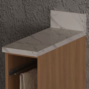 Tampo Para Balcao 20 cm CZ3124 Marmore Branco Tecno Mobili