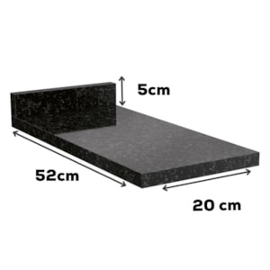 Tampo Para Balcão 20 cm MDP B646 Preto Kappesberg