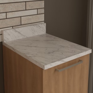 Tampo Para Balcao 40 cm CZ3122 Marmore Branco Tecno Mobili