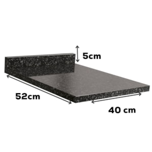 Tampo Para Balcão 40 cm MDP B648 Preto Kappesberg
