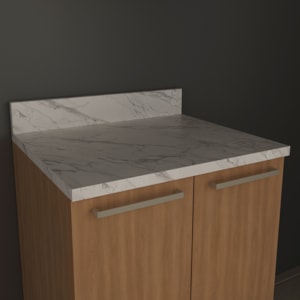 Tampo Para Balcao 60 cm CZ3144 Marmore Branco Tecno Mobili