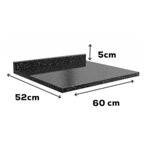 Tampo Para Balcao 60 cm MDP S510 Preto Kappesberg