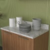 Tampo Para Balcão 80 cm CZ3121 Marmore Branco Tecno Mobili