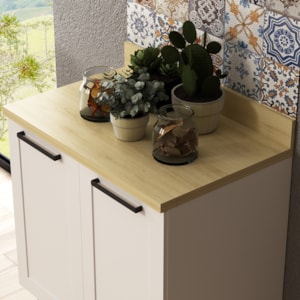 Tampo Para Balcão 80 cm CZ3327 Carvalho Tropical Tecno Mobili