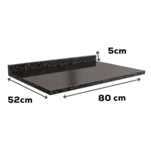 Tampo Para Balcao 80 cm MDP S415 Preto Kappesberg