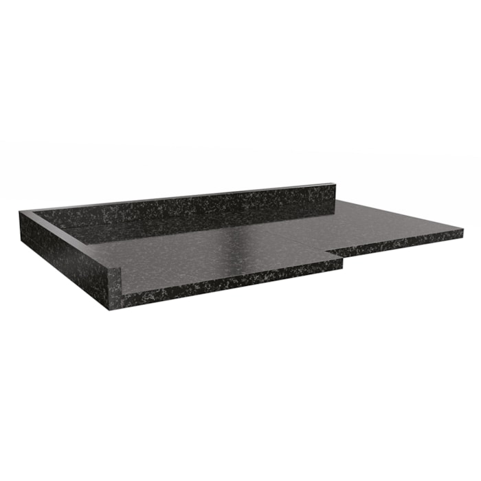 Tampo Para Balcão Canto 98 cm MDP B649 Preto Kappesberg