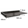 Tampo Para Balcão Canto 98 cm MDP B649 Preto Kappesberg