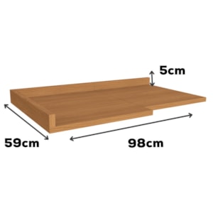 Tampo Para Balcao Canto 98 cm MDP E611 Canela Kappesberg
