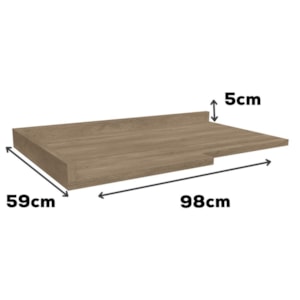 Tampo Para Balcao Canto 98 cm MDP E611 Nogal Kappesberg
